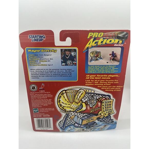 1998 HASBRO STARTING LINEUP NHL PRO ACTION WAYNE GRETZKY NEW YORK RANGERS HOF - Picture 6 of 8